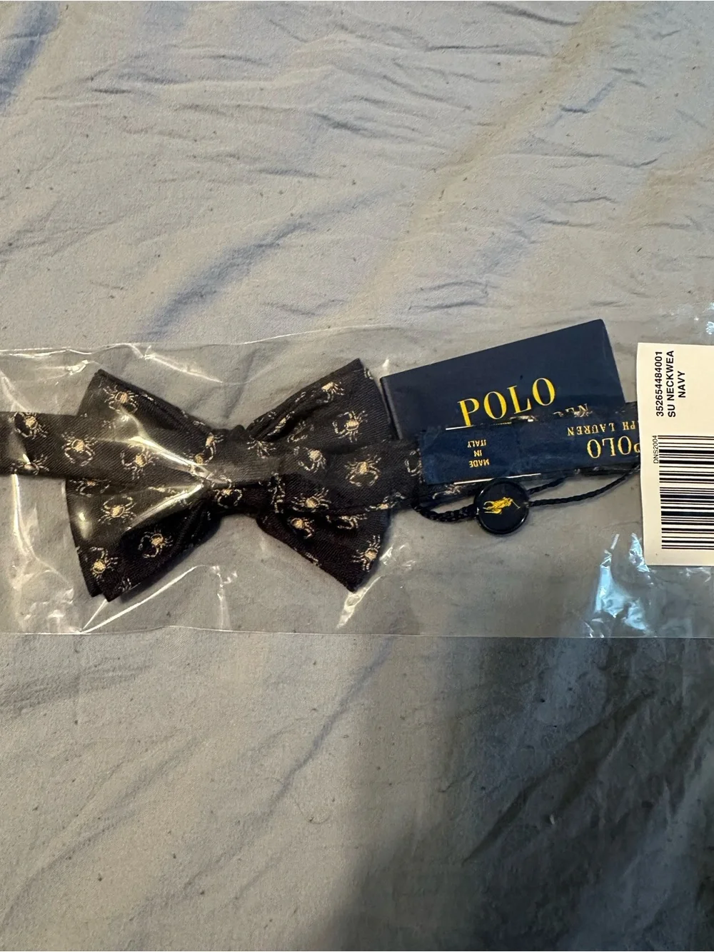 Polo by Ralph Lauren Black Bow Tie with Small Crest Motif